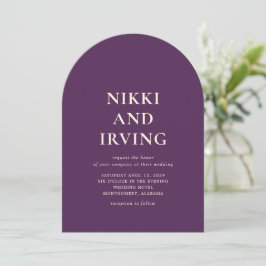 Invitación Boda moderno de código QR púrpura negrita