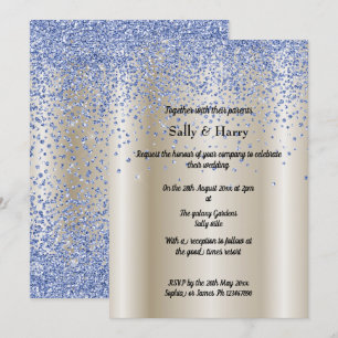 Invitación Boda moderno de cristal de los diamantes azules de