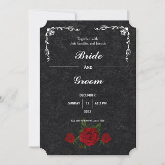 Invitación Boda Moderno De Deco Blanco Y Negro