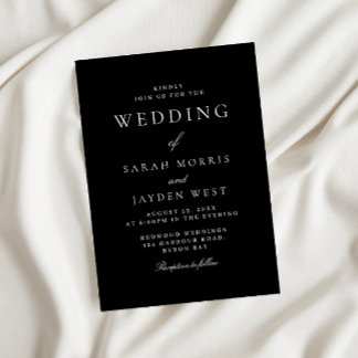 Invitación Boda moderno de elegancia negra