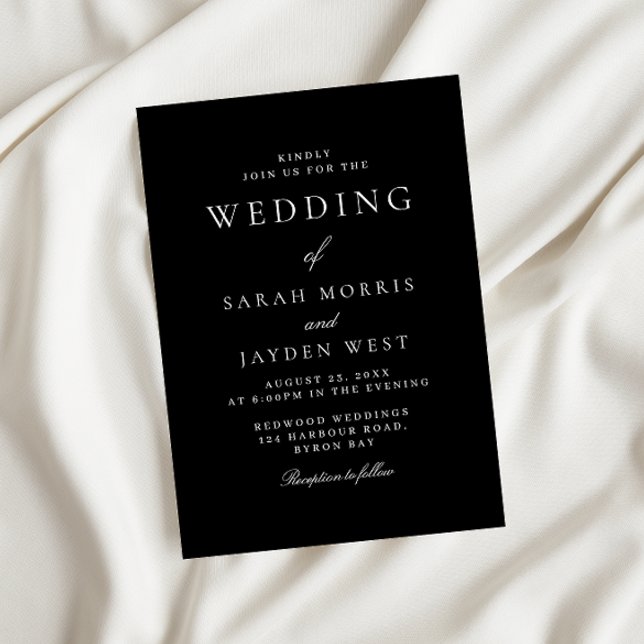 Invitación Boda moderno de elegancia negra (Subido por el creador)