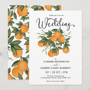 Invitación Boda moderno de energía Naranja del Citro Botánico