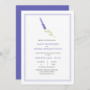 Invitación Boda moderno de espuma de lavanda sencilla