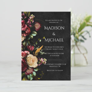 Invitación Boda moderno de Floral Negra