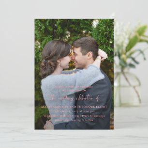 Invitación Boda moderno de foto rosa de moda
