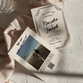 Invitación Boda moderno de fotografía con escrúpulos escritos