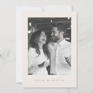 Invitación Boda moderno de fotografía de Beige Boho