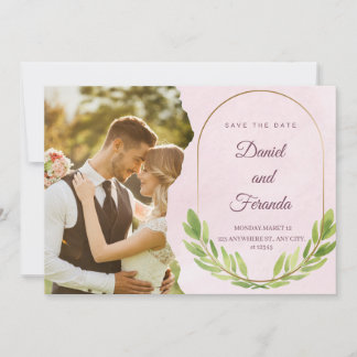 Invitación Boda moderno de fotos de sabios claros Save Date