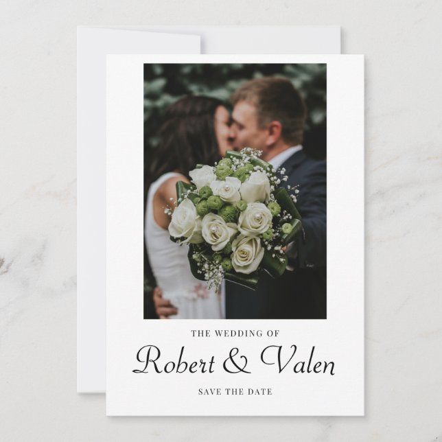 Invitación Boda moderno de fotos de sabios claros Save Date (Anverso)