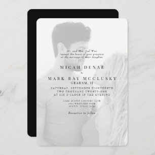 Invitación Boda moderno de fotos en blanco y negro