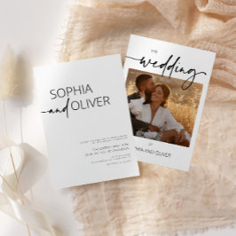 Invitación Boda moderno de fotos en blanco y negro