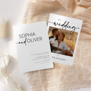 Invitación Boda moderno de fotos en blanco y negro