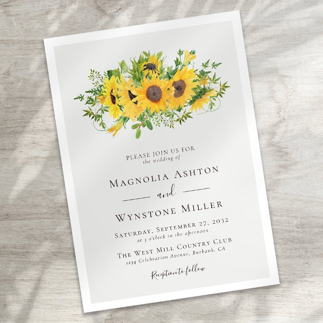 Invitación Boda moderno de girasol ruso (Subido por el creador)