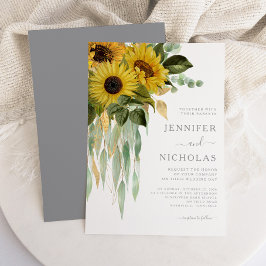 Invitación Boda moderno de girasoles grises