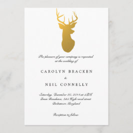 Invitación Boda moderno de la Antler Gold con clase simple