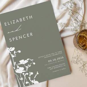 Invitación Boda moderno de la flor oleícola botánica