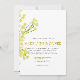 Invitación Boda moderno de la madera rústica botánica amarill