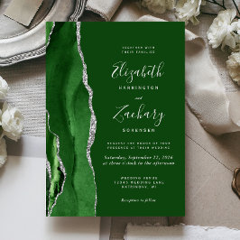 Invitación Boda moderno de la máquina de plata verde de Hunte