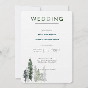 Invitación Boda moderno de la selva montañosa