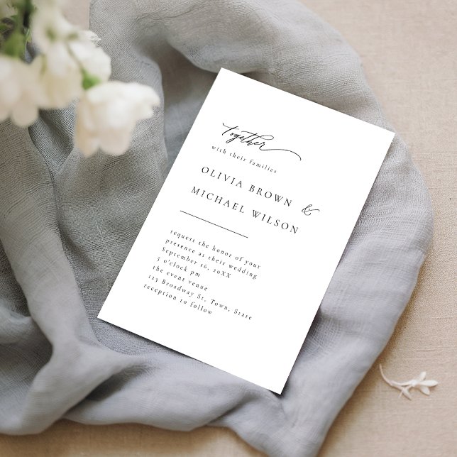 Invitación Boda moderno de la tipografía simple y elegante (Simply Elegant Typography Modern Wedding Invitation)