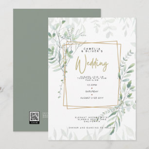 Invitación Boda moderno de la vegetación sabana QR Código RSV