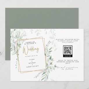 Invitación Boda moderno de la vegetación sabana QR Código RSV