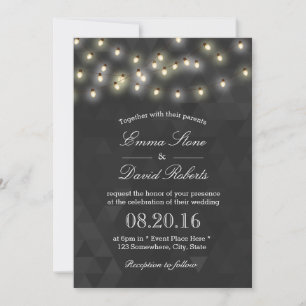Invitación Boda moderno de las luces de cadena de verano