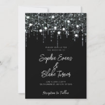 Boda moderno de luces colgantes en blanco y negro