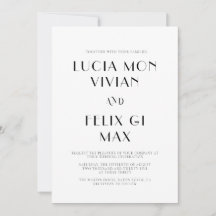 Boda moderno de Moda negra y blanca en negrita