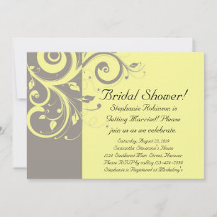 Invitación Boda moderno de natación amarillo y gris