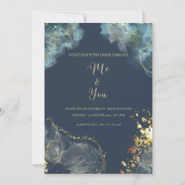 Invitación Boda moderno de Navy Gold