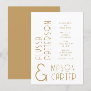 Invitación Boda moderno de oro elegante minimalista