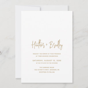 Invitación Boda moderno de oro minimalista