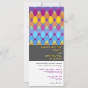 Invitación Boda moderno de patrón de mod geométrico de ondas