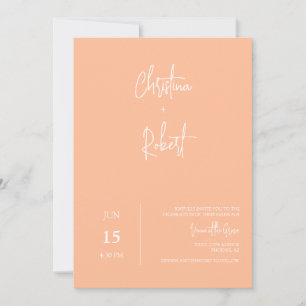 Invitación Boda moderno de Peach Boho Foto Código QR RSVP