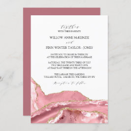 Invitación Boda moderno de Rubor Pink Agate