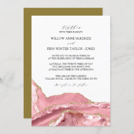 Invitación Boda moderno de Rubor Pink Agate