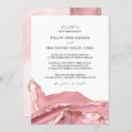 Invitación Boda moderno de Rubor Pink Agate