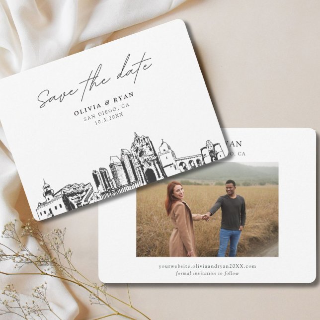 Invitación Boda moderno de San Diego (San Diego Wedding Modern Save the Date Invitation
)