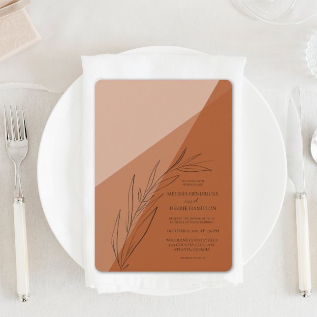 Invitación Boda moderno de Terra Cotta (Subido por el creador)