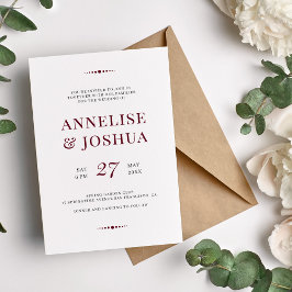 Invitación Boda moderno de tipografía burdeos