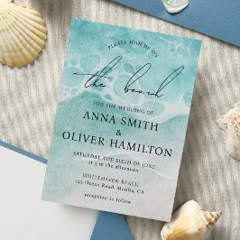 Invitación Boda moderno de verano en la playa del océano cost