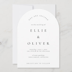 Invitación Boda moderno del Arco de Boho Blanco y Negro
