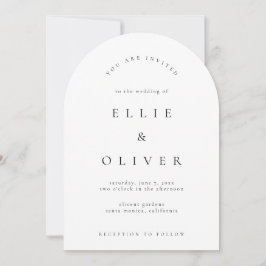 Invitación Boda moderno del Arco de Boho Blanco y Negro