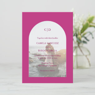 Invitación Boda moderno del arco rosado de Camila