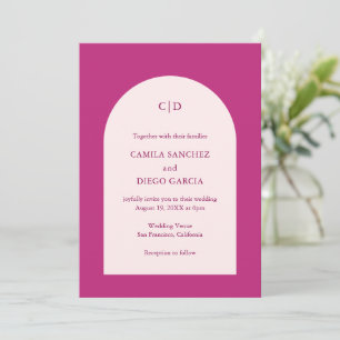 Invitación Boda moderno del arco rosado de Camila