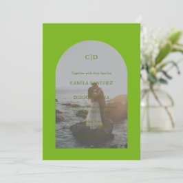 Invitación Boda moderno del Arco Verde de Camila