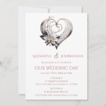 Boda moderno del corazón rosado