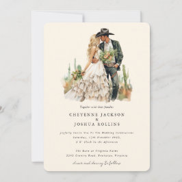 Invitación Boda moderno del desierto de la pareja Boho Occide