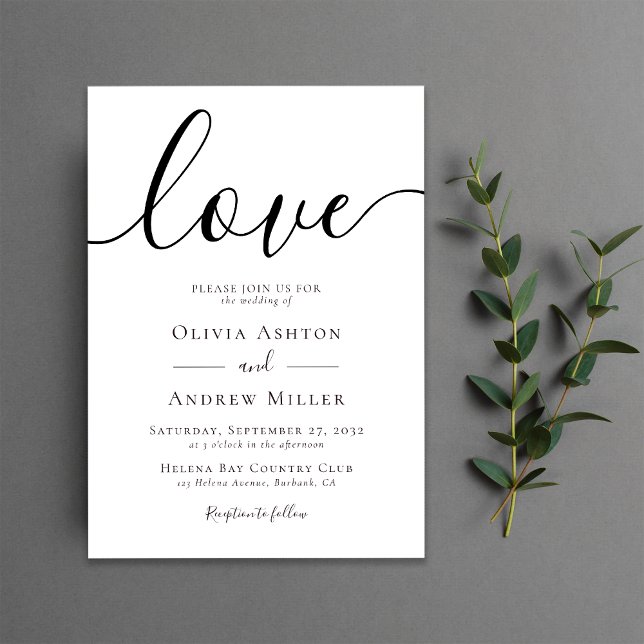 Invitación Boda moderno del guión de amor (Subido por el creador)